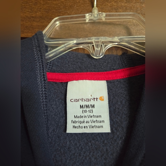 Carhartt Youth Blue and Red Sweatshirt Hoodie - Picture 4 of 7